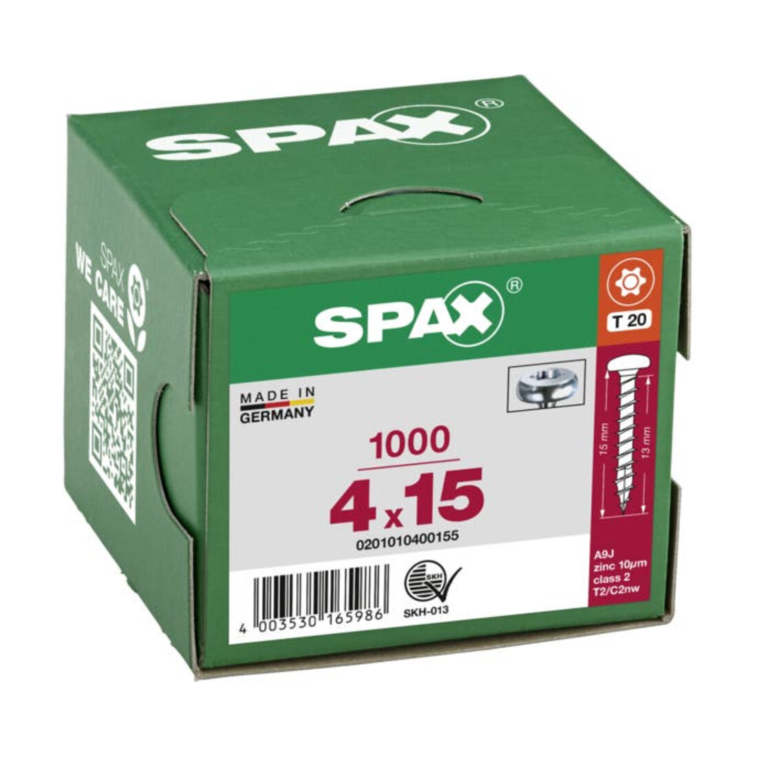 Spax Universalschraube 4 x 15 mm Halbrundkopf T-STAR plus Vollgewinde 4CUT WIROX A3J