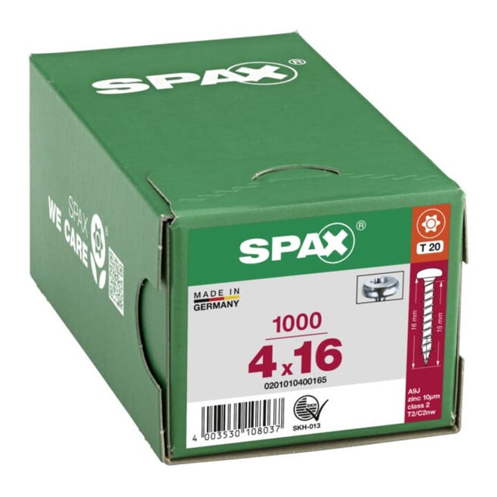 Spax Universalschraube 4 x 16 mm Halbrundkopf T-STAR plus Vollgewinde 4CUT WIROX A3J