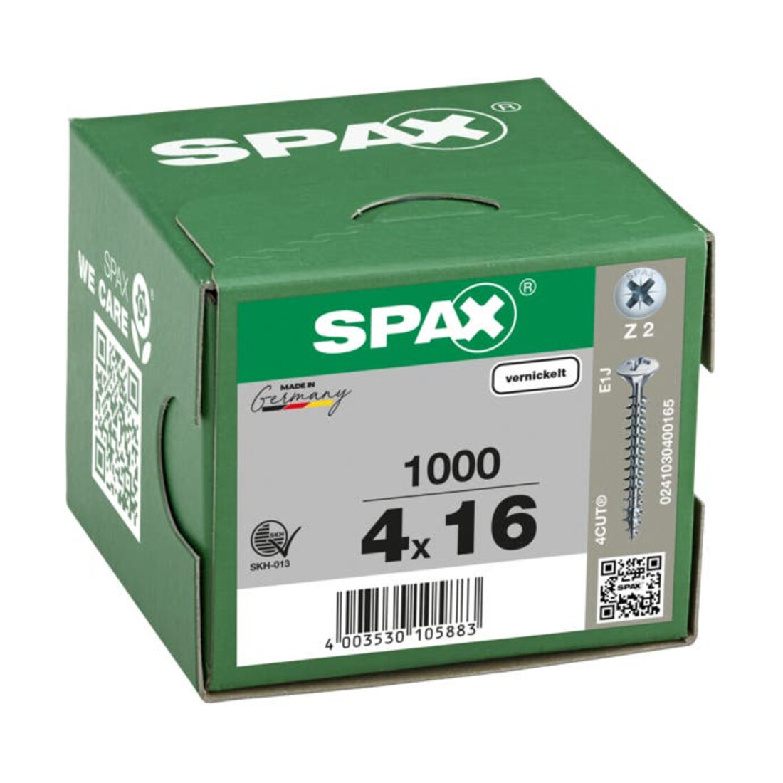 Spax Universalschraube 4 x 16 mm LinsenSenkkopf Kreuzschlitz Z Vollgewinde 4CUT