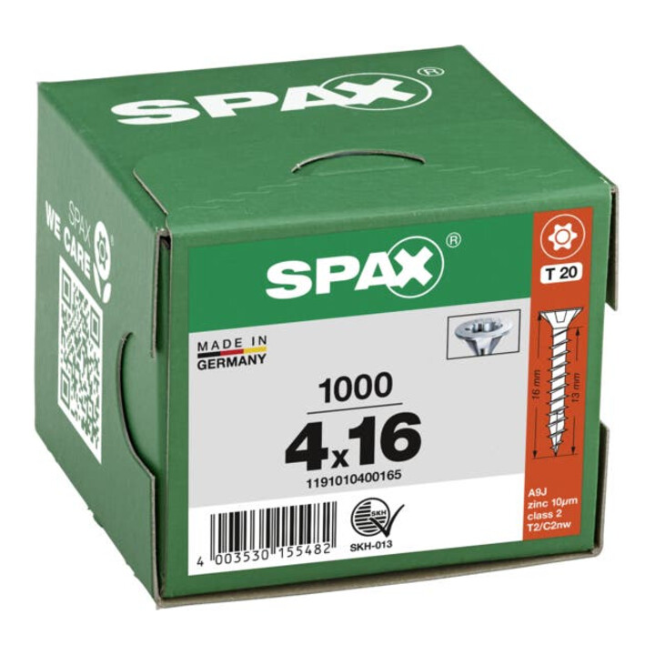 Spax Universalschraube 4 x 16 mm Senkkopf T-STAR plus Vollgewinde 4CUT WIROX A3J