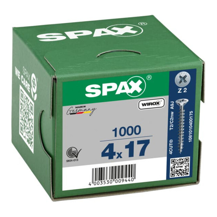 Spax Universalschraube 4 x 17 mm Senkkopf Kreuzschlitz Z Vollgewinde 4CUT WIROX A3J
