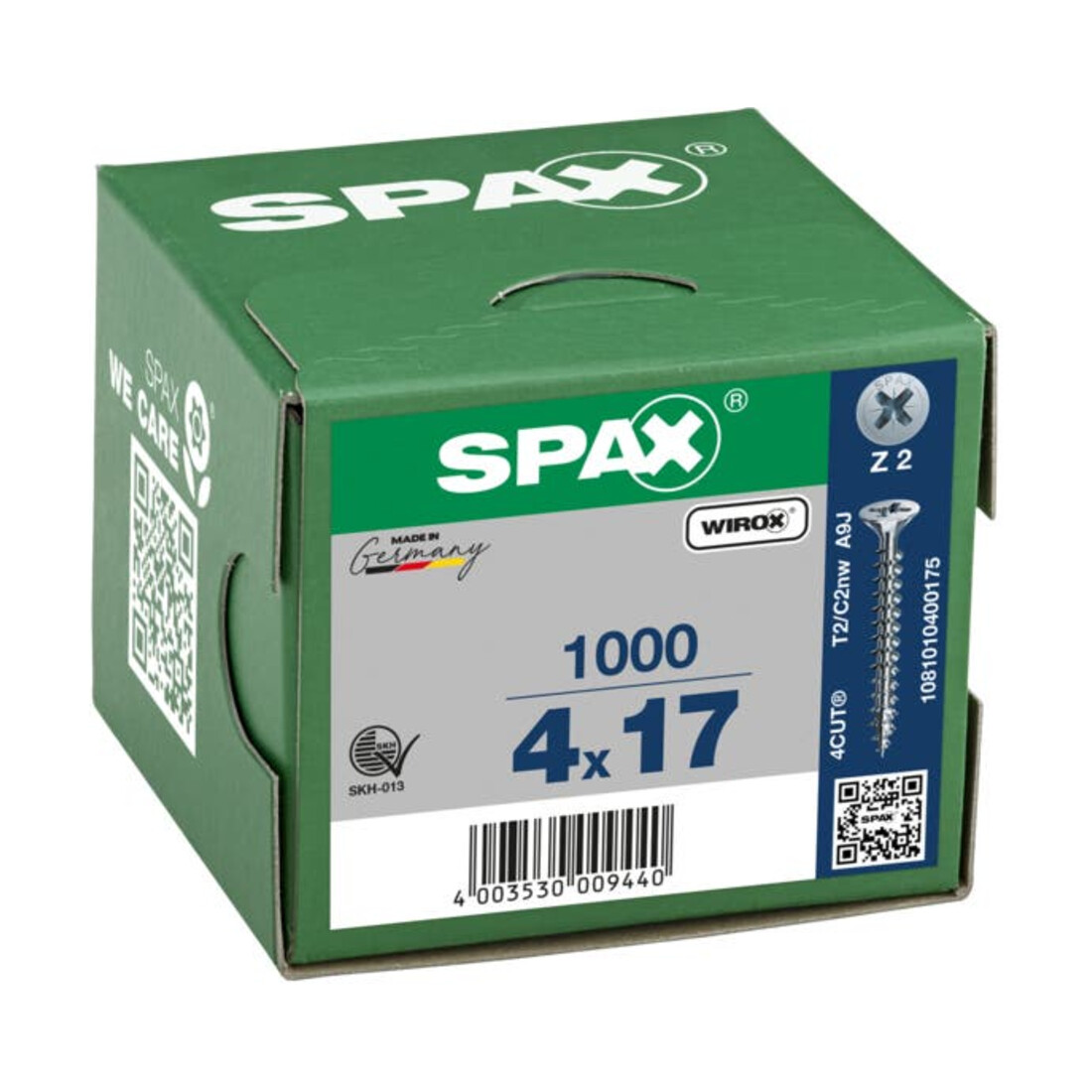Spax Universalschraube 4 x 17 mm Senkkopf Kreuzschlitz Z Vollgewinde 4CUT WIROX A3J