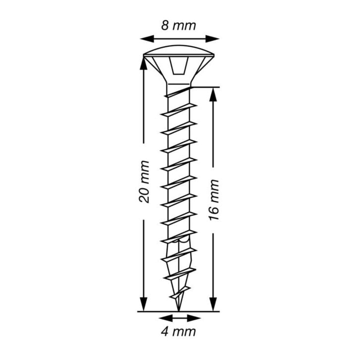 Spax Universalschraube 4 x 20 mm LinsenSenkkopf Kreuzschlitz Z Vollgewinde 4CUT