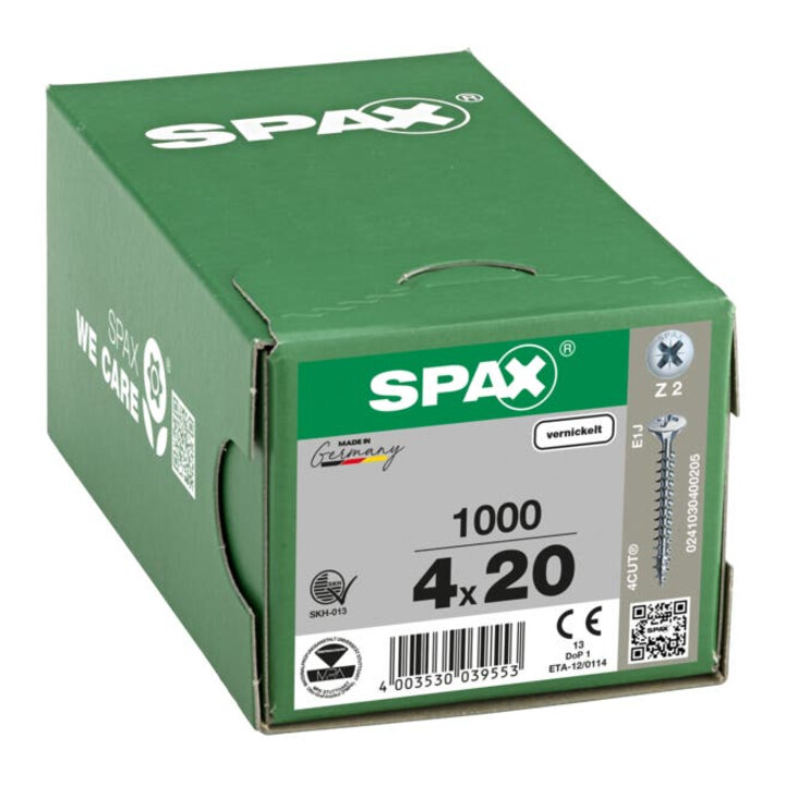 Spax Universalschraube 4 x 20 mm LinsenSenkkopf Kreuzschlitz Z Vollgewinde 4CUT