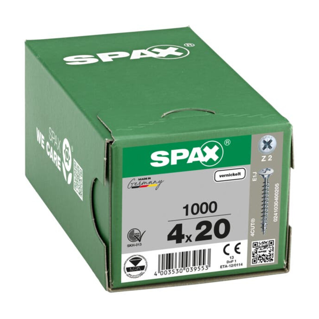 Spax Universalschraube 4 x 20 mm LinsenSenkkopf Kreuzschlitz Z Vollgewinde 4CUT