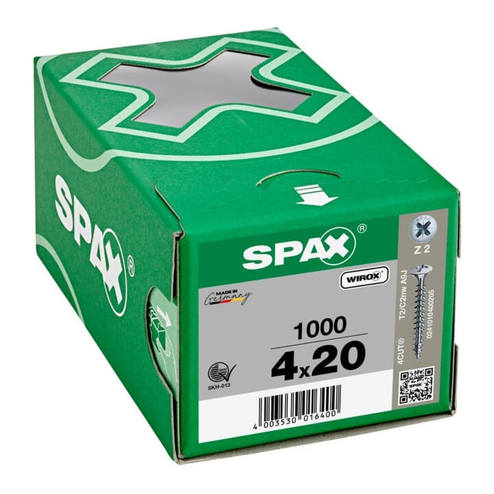 Spax Universalschraube 4 x 20 mm LinsenSenkkopf Kreuzschlitz Z Vollgewinde 4CUT WIROX A3J