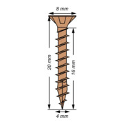 Spax Universalschraube 4 x 20 mm Senkkopf Kreuzschlitz Z Vollgewinde 4CUT Brüniert C1A-5