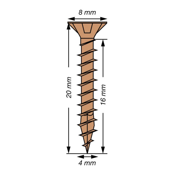 Spax Universalschraube 4 x 20 mm Senkkopf Kreuzschlitz Z Vollgewinde 4CUT Brüniert C1A