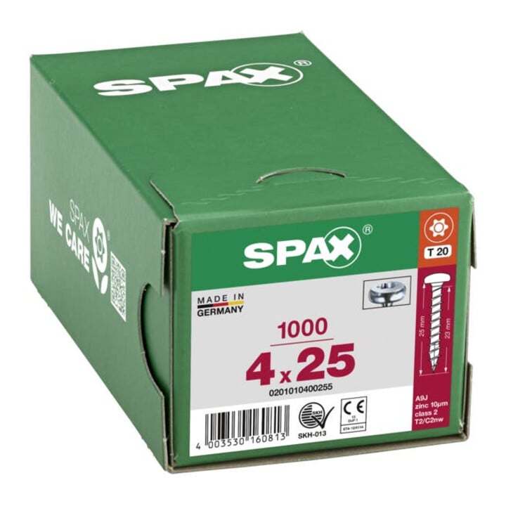 Spax Universalschraube 4 x 25 mm Halbrundkopf T-STAR plus Vollgewinde 4CUT WIROX A3J