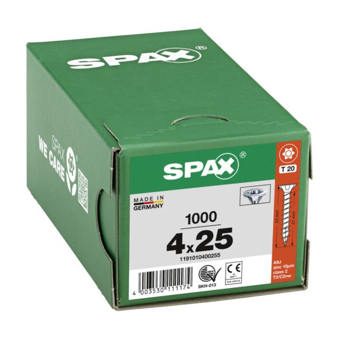 Spax Universalschraube 4 x 25 mm Senkkopf T-STAR plus Vollgewinde 4CUT WIROX A3J