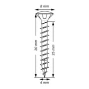 Spax Universalschraube 4 x 30 mm LinsenSenkkopf Kreuzschlitz Z Vollgewinde 4CUT WIROX A3J-5