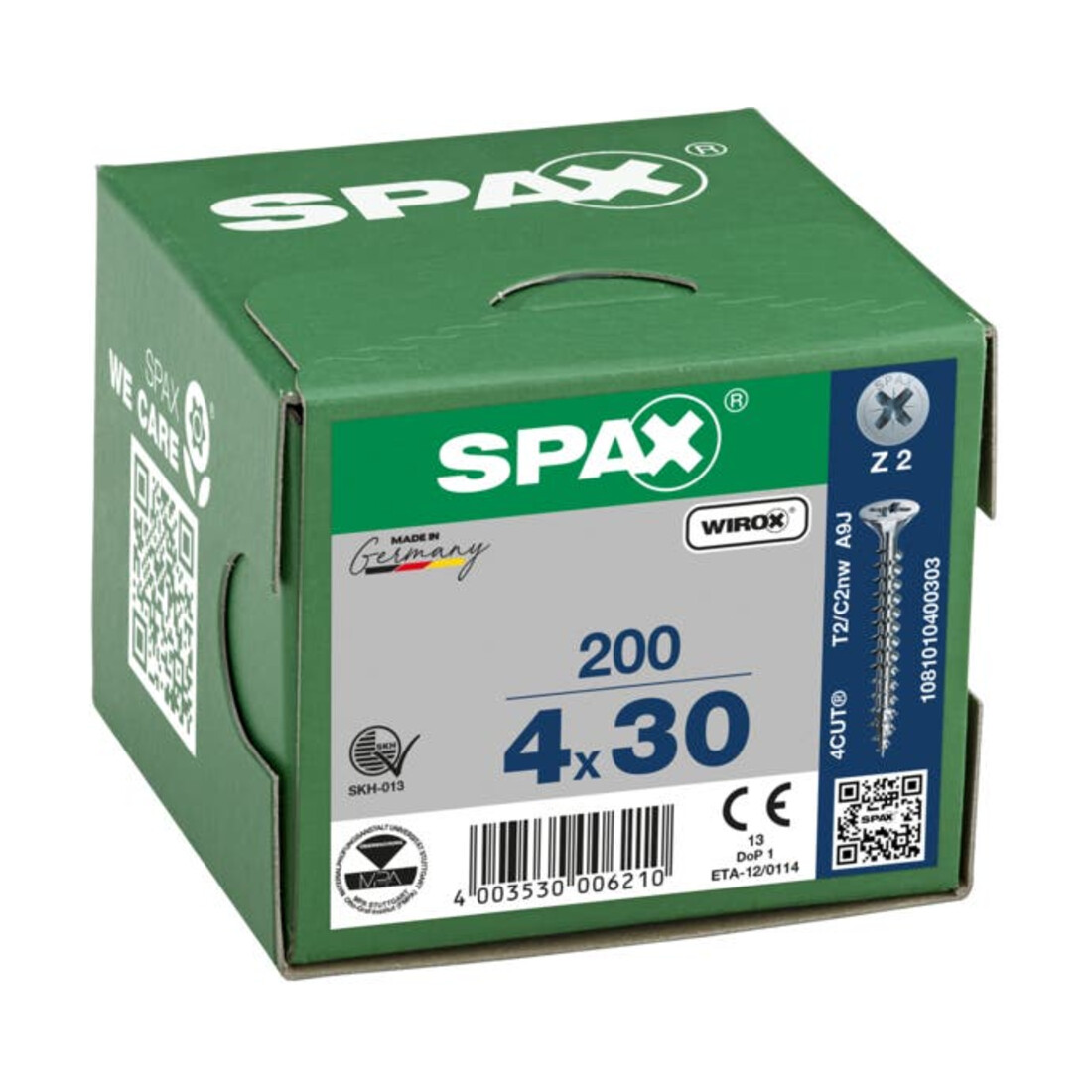 Spax Universalschraube 4 x 30 mm Senkkopf Kreuzschlitz Z Vollgewinde 4CUT WIROX A3J