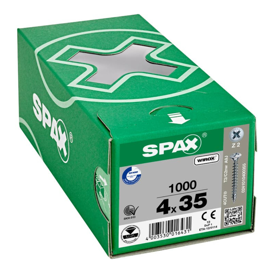 Spax Universalschraube 4 x 35 mm LinsenSenkkopf Kreuzschlitz Z Vollgewinde 4CUT WIROX A3J