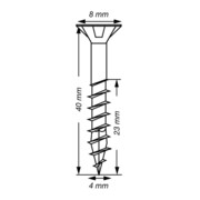 Spax Universalschraube 4 x 40 mm Senkkopf T-STAR plus Teilgewinde 4CUT WIROX A3J-5