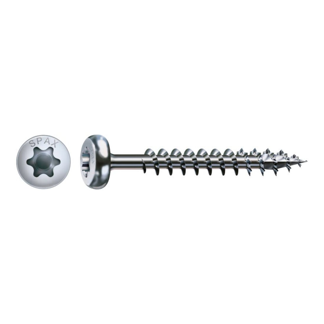 Spax Universalschraube 4 x 60 mm Halbrundkopf T-STAR plus Vollgewinde 4CUT WIROX A3J