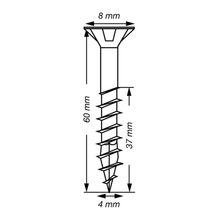 Spax Universalschraube 4 x 60 mm Senkkopf T-STAR plus Teilgewinde 4CUT WIROX A3J