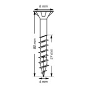Spax Universalschraube 4 x 80 mm Senkkopf T-STAR plus Teilgewinde 4CUT WIROX A3J-5