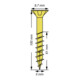 Spax Universalschraube 5 x 100 mm Senkkopf Kreuzschlitz Z Teilgewinde 4CUT YELLOX A2L