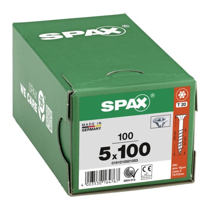 Spax Universalschraube 5 x 100 mm Senkkopf T-STAR plus Teilgewinde 4CUT WIROX A3J