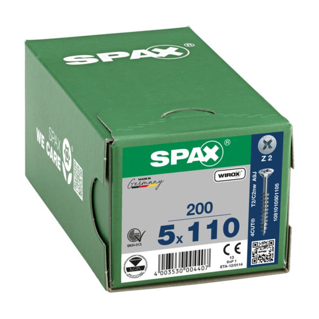 Spax Universalschraube 5 x 110 mm Senkkopf Kreuzschlitz Z Teilgewinde 4CUT WIROX A3J