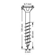 Spax Universalschraube 5 x 120 mm Senkkopf Kreuzschlitz Z Teilgewinde 4CUT WIROX A3J-5