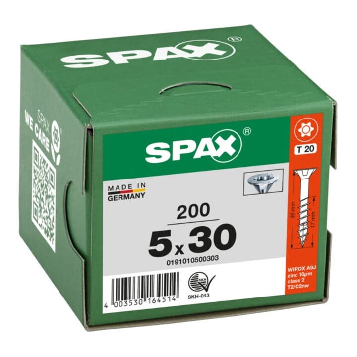 Spax Universalschraube 5 x 30 mm Senkkopf T-STAR plus Teilgewinde 4CUT WIROX A3J