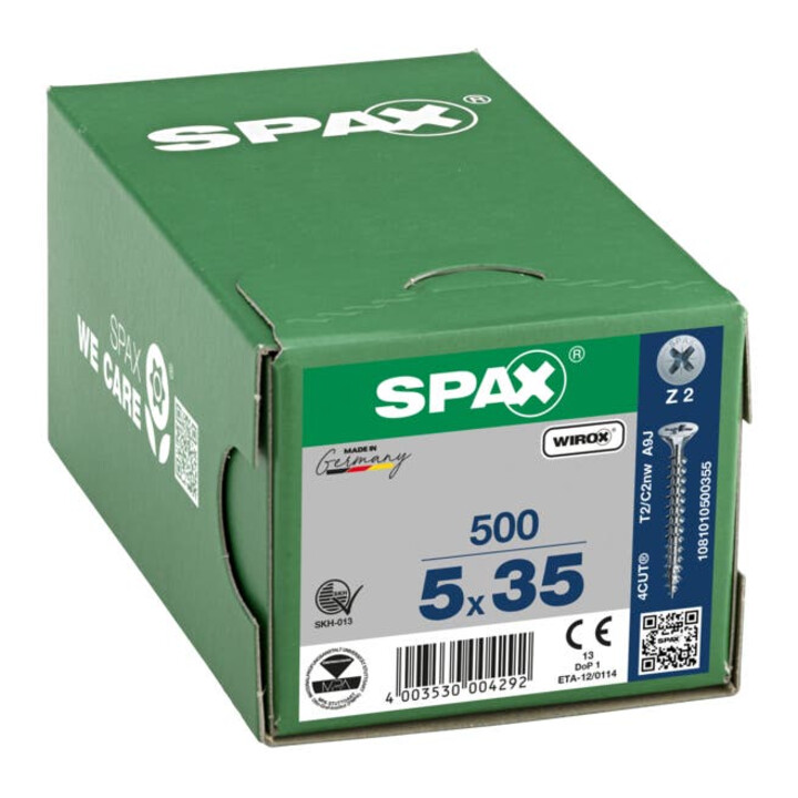 Spax Universalschraube 5 x 35 mm Senkkopf Kreuzschlitz Z Vollgewinde 4CUT WIROX A3J