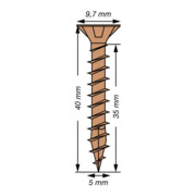 Spax Universalschraube 5 x 40 mm Senkkopf Kreuzschlitz Z Vollgewinde 4CUT Brüniert C1A-5