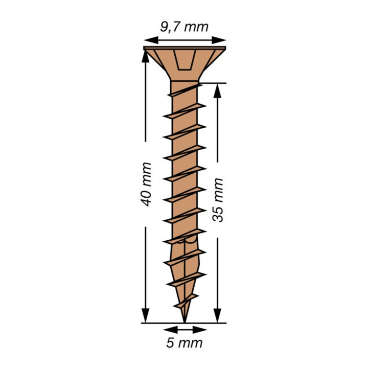 Spax Universalschraube 5 x 40 mm Senkkopf Kreuzschlitz Z Vollgewinde 4CUT Brüniert C1A