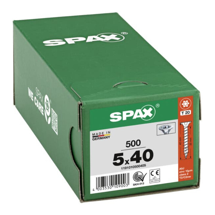 Spax Universalschraube 5 x 40 mm Senkkopf T-STAR plus Vollgewinde 4CUT WIROX A3J