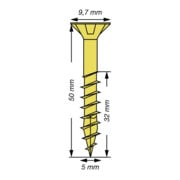 Spax Universalschraube 5 x 50 mm Senkkopf Kreuzschlitz Z Teilgewinde 4CUT YELLOX A2L-5