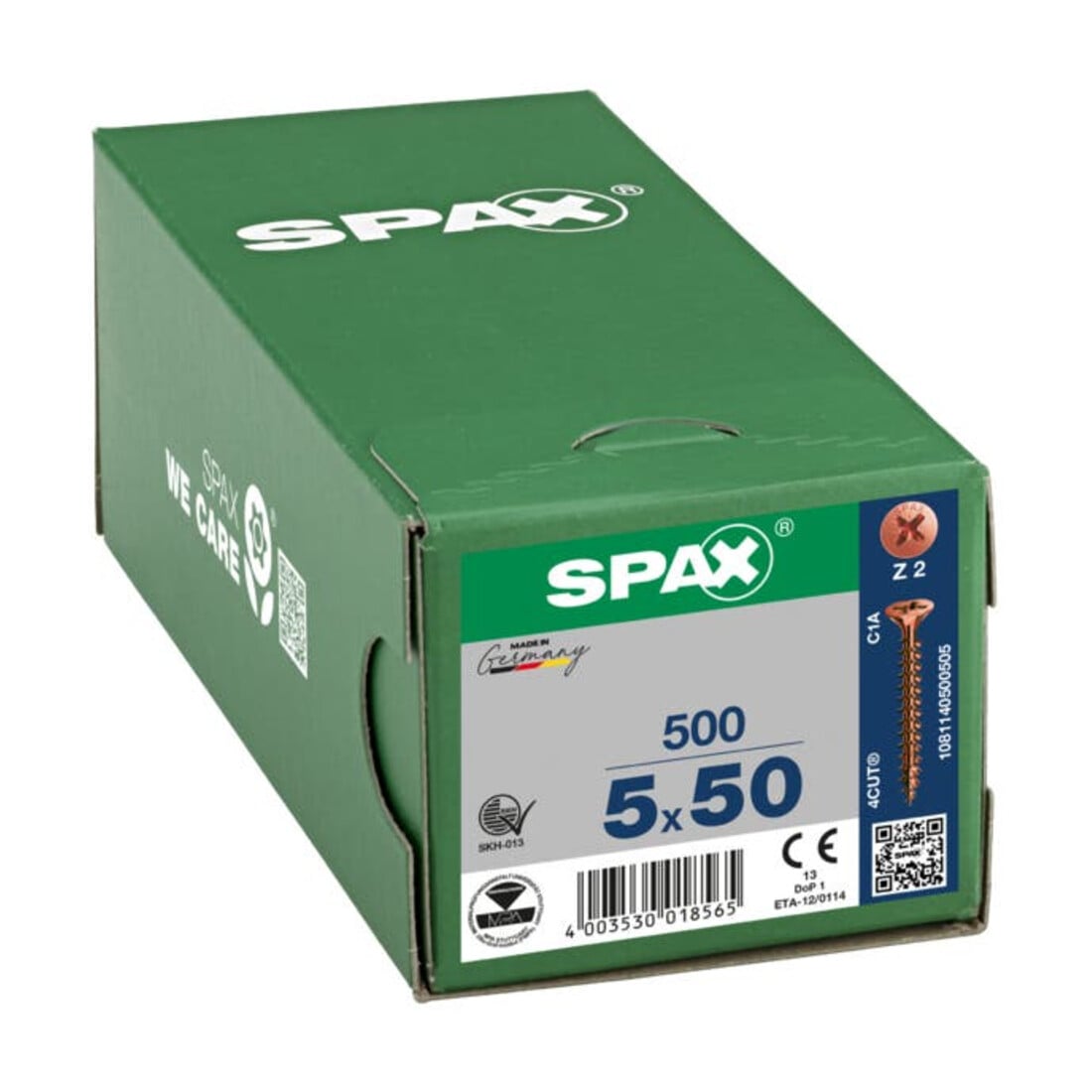 Spax Universalschraube 5 x 50 mm Senkkopf Kreuzschlitz Z Vollgewinde 4CUT Brüniert C1A