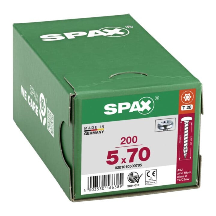 Spax Universalschraube 5 x 70 mm Halbrundkopf T-STAR plus Vollgewinde 4CUT WIROX A3J