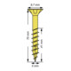 Spax Universalschraube 5 x 70 mm Senkkopf Kreuzschlitz Z Teilgewinde 4CUT YELLOX A2L