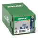 Spax Universalschraube 5 x 70 mm Senkkopf Kreuzschlitz Z Teilgewinde 4CUT YELLOX A2L