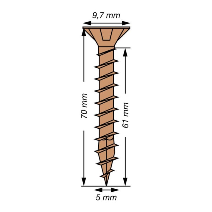 Spax Universalschraube 5 x 70 mm Senkkopf Kreuzschlitz Z Vollgewinde 4CUT Brüniert C1A