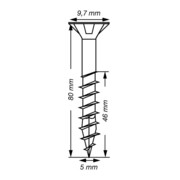 Spax Universalschraube 5 x 80 mm Senkkopf T-STAR plus Teilgewinde 4CUT WIROX A3J-5