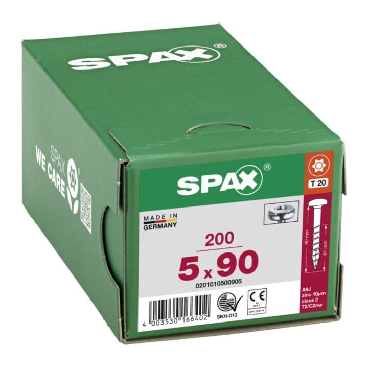 Spax Universalschraube 5 x 90 mm Halbrundkopf T-STAR plus Teilgewinde 4CUT WIROX A3J