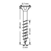 Spax Universalschraube 5 x 90 mm Senkkopf T-STAR plus Teilgewinde 4CUT WIROX A3J-5