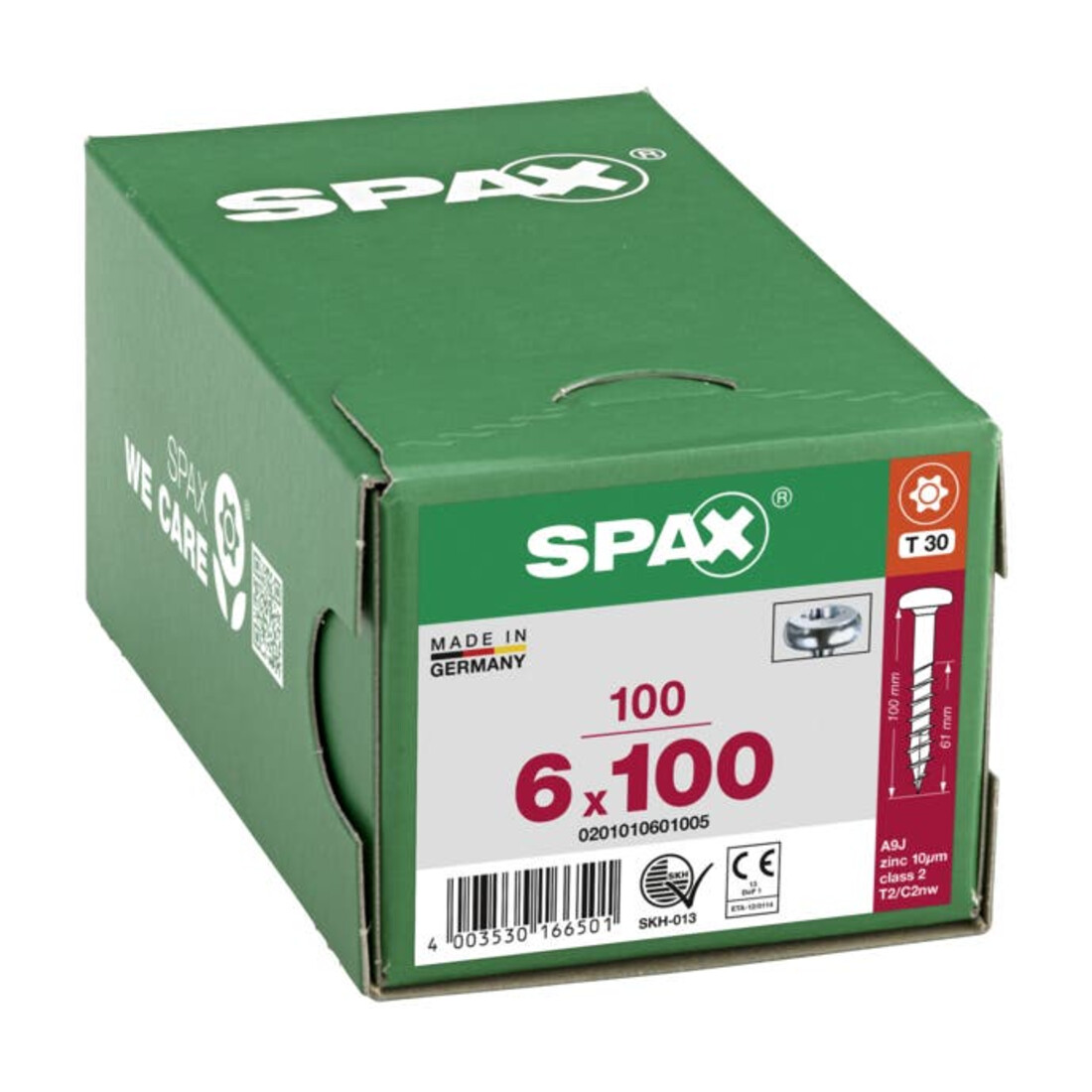 Spax Universalschraube 6 x 100 mm Halbrundkopf T-STAR plus Teilgewinde 4CUT WIROX A3J
