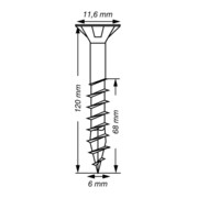 Spax Universalschraube 6 x 120 mm Senkkopf T-STAR plus Teilgewinde 4CUT WIROX A3J-5