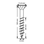 Spax Universalschraube 6 x 130 mm Senkkopf T-STAR plus Teilgewinde 4CUT WIROX A3J-5