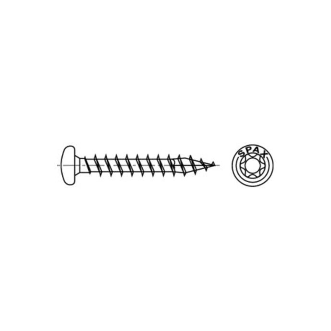 Spax Universalschraube 6 x 25 mm Halbrundkopf T-STAR plus Vollgewinde 4CUT WIROX A3J