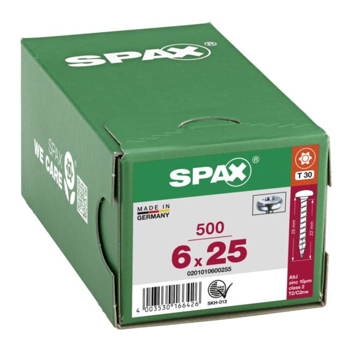 Spax Universalschraube 6 x 25 mm Halbrundkopf T-STAR plus Vollgewinde 4CUT WIROX A3J