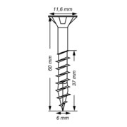 Spax Universalschraube 6 x 60 mm Senkkopf T-STAR plus Teilgewinde 4CUT WIROX A3J-5