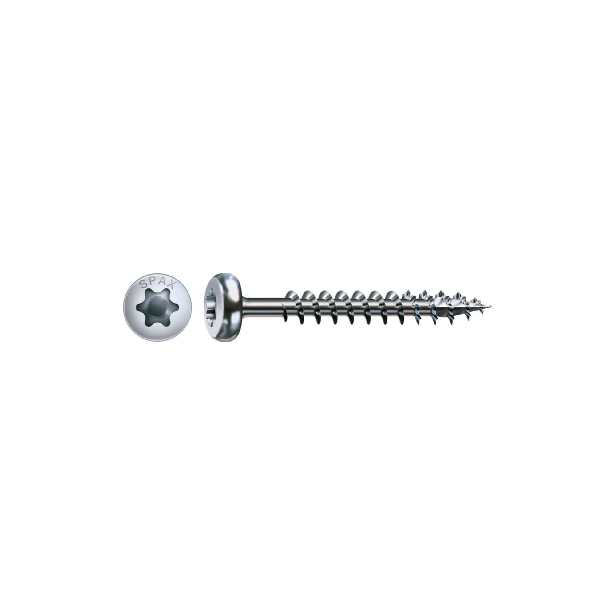 Spax Universalschraube 6 x 90 mm Halbrundkopf T-STAR plus Teilgewinde 4CUT WIROX A3J