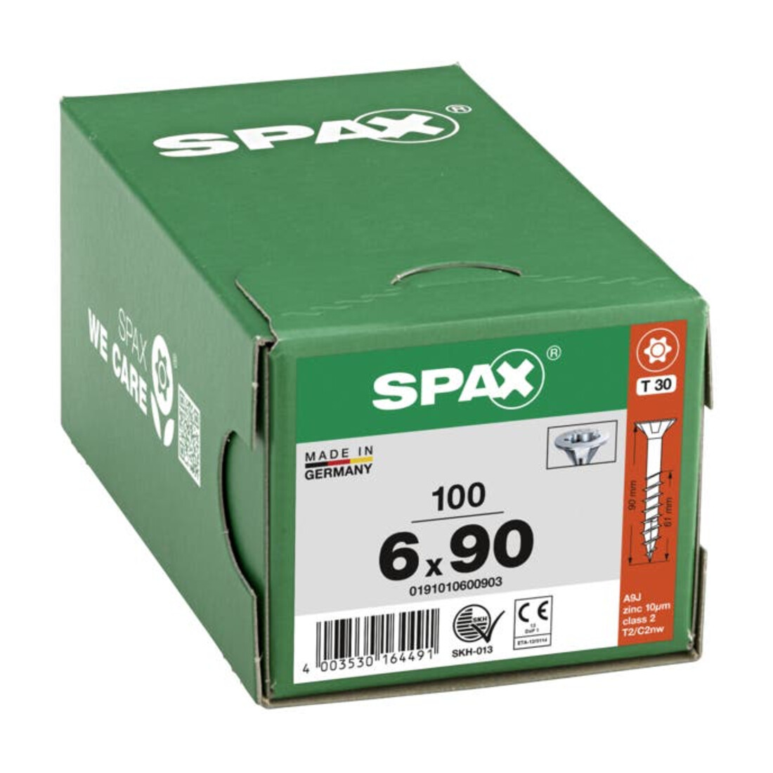 Spax Universalschraube 6 x 90 mm Senkkopf T-STAR plus Teilgewinde 4CUT WIROX A3J