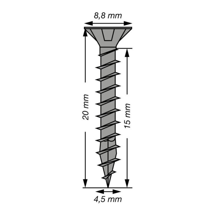 Spax Vis à tête fraisée T-STAR+ 4,5 x 20 noir zingué HP