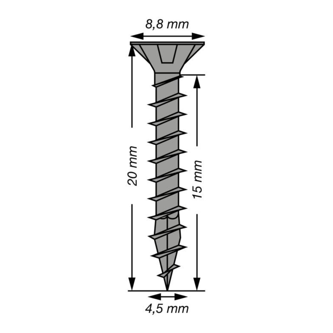 Spax Vis à tête fraisée T-STAR+ 4,5 x 20 noir zingué HP