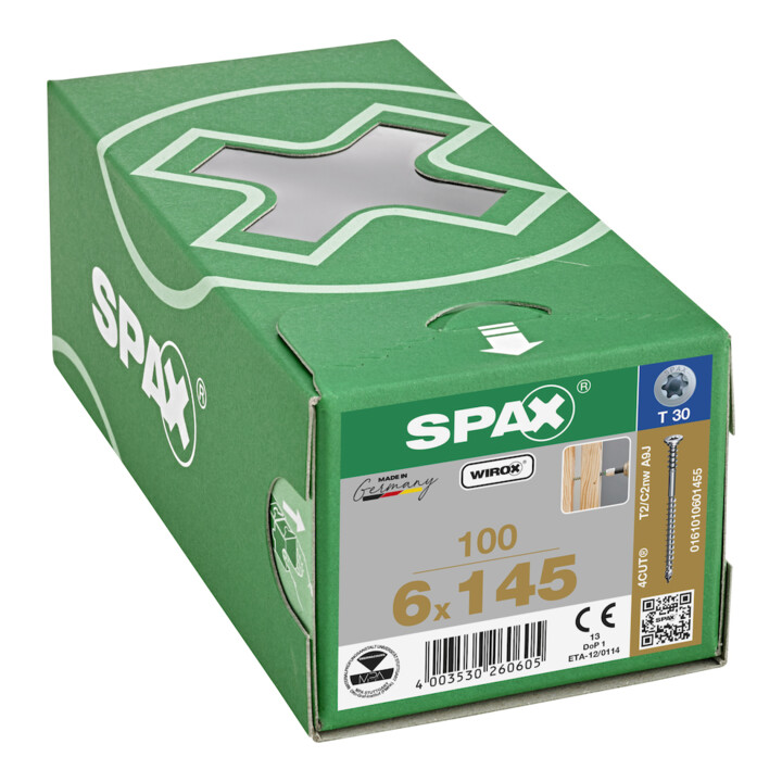 Spax Vis de réglage Flako 6 x 145 T-STAR+ T30 4CUT pointe Wirox